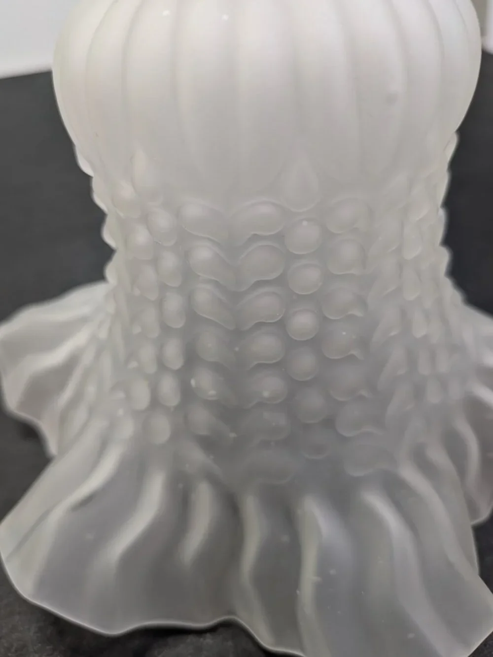 Frosted Glass Beaded Hobnail Tulip Light Shade Replacement Ruffled Edge